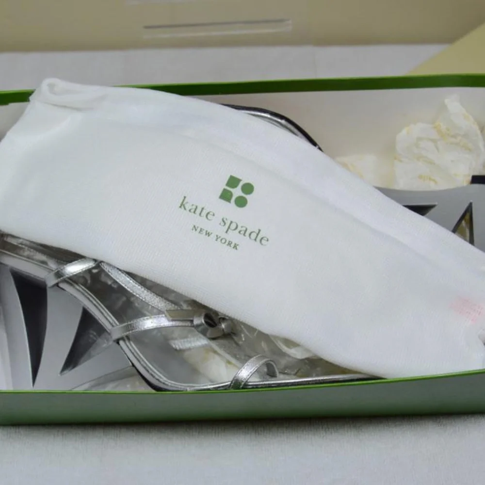 🏷️ NWT Kate Spade Silver/Metallic Sandals 🇮🇹
